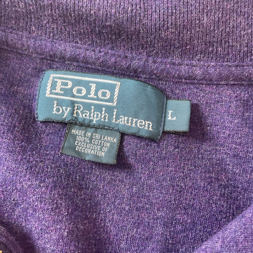 Polo by Ralph Lauren Purple 1/4 Zip Pullover Sweatshirt Sweater Mens L Classic - Picture 6 of 11